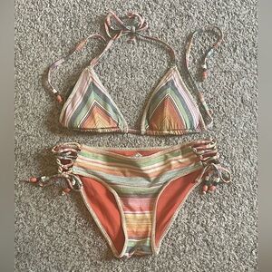 BECCA Multicolor Striped Bikini